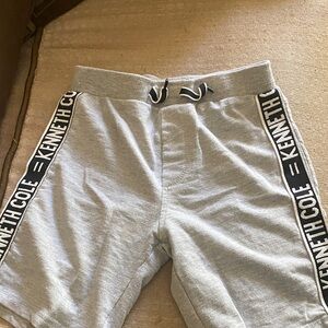 Kenneth Cole Men's Light Gray Athletic Logo-Trim Shorts